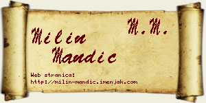 Milin Mandić vizit kartica